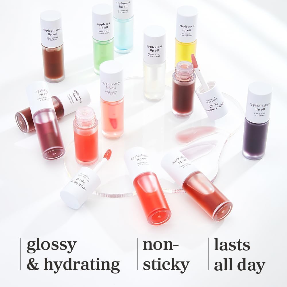 NOONI Korean Lip Oil in Appleberry - Hydrating, Plumping, and Long-Lasting Lip Care for a Youthful Glow