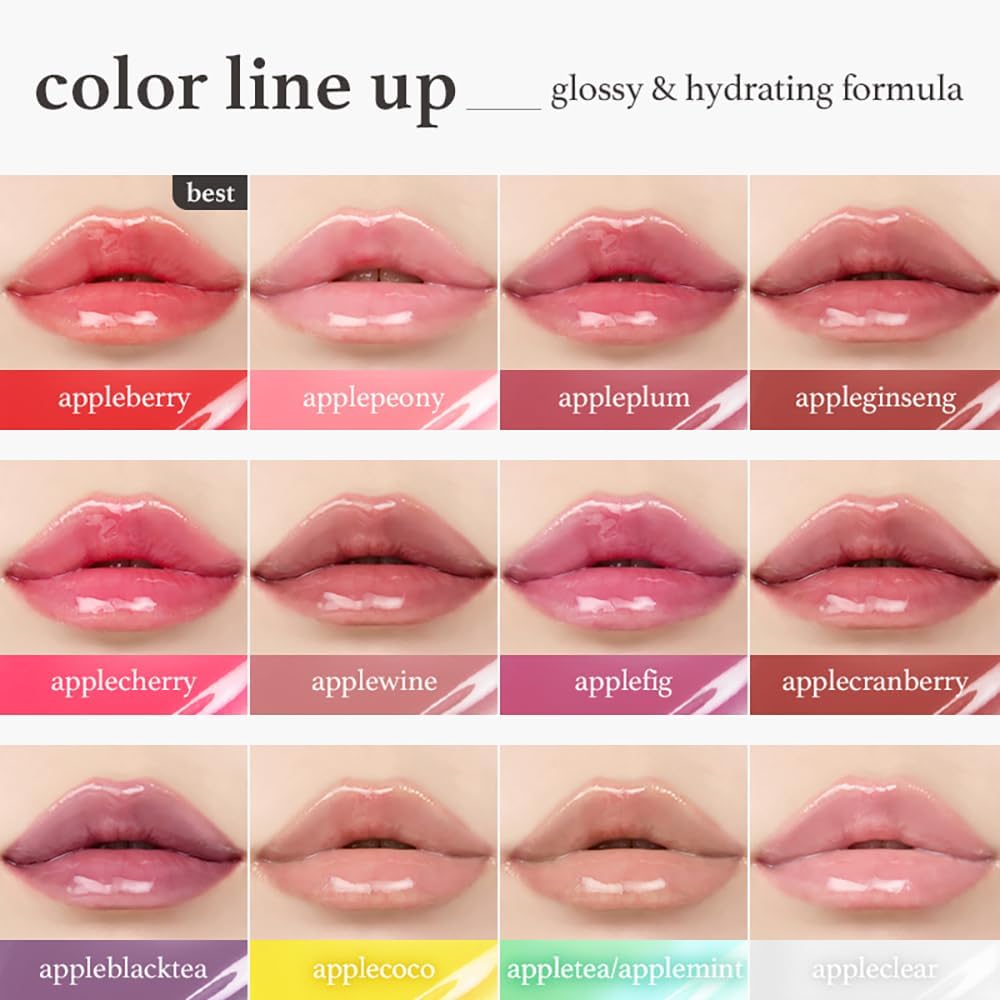 NOONI Korean Lip Oil in Appleberry - Hydrating, Plumping, and Long-Lasting Lip Care for a Youthful Glow