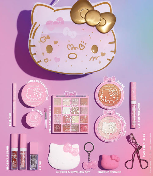Celebrate Hello Kitty's 50th Anniversary with the Wet N Wild Hello Kitty PR Box - A 13-Piece Makeup Set Featuring Versatile, Buildable Looks in a Charming Keepsake Box!